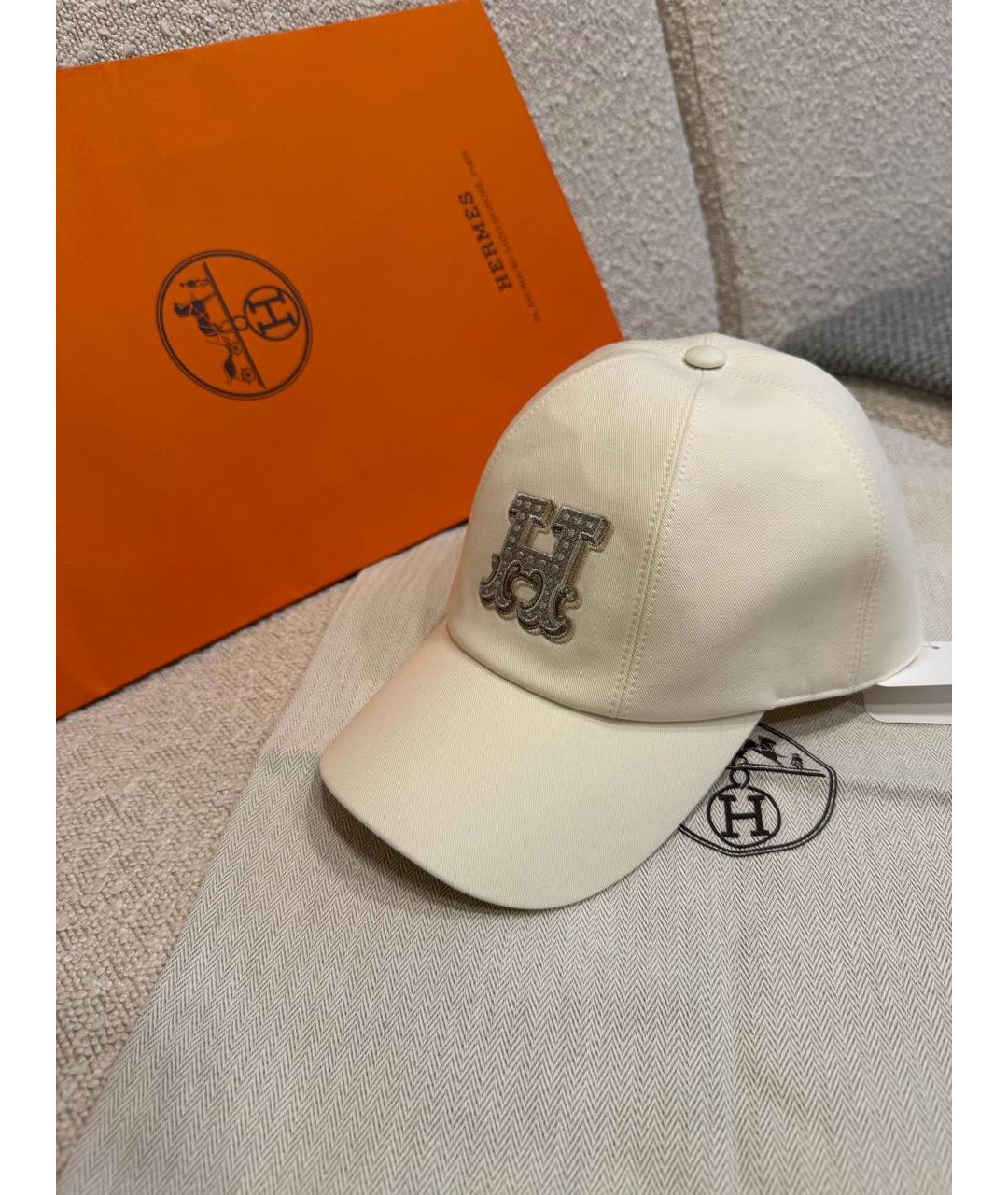 HERMES Белая хлопковая кепка, фото 3