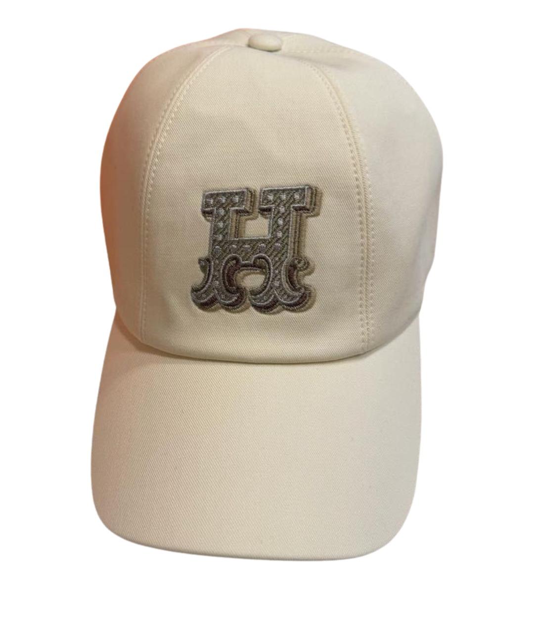 HERMES Белая хлопковая кепка, фото 1