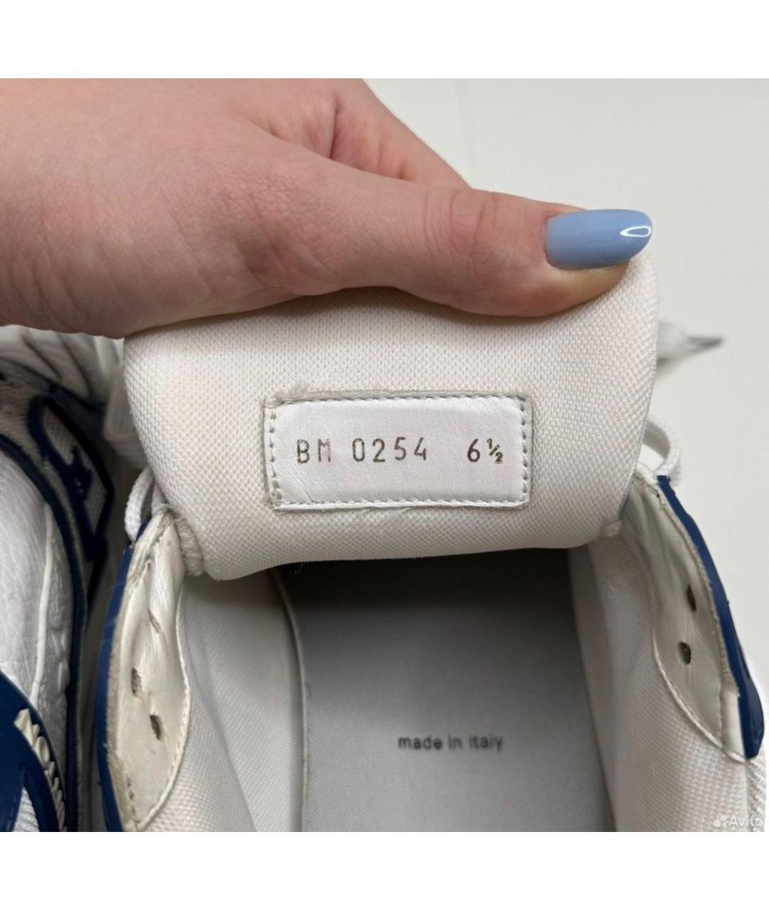 LOUIS VUITTON Синие кожаные низкие кроссовки / кеды, фото 6