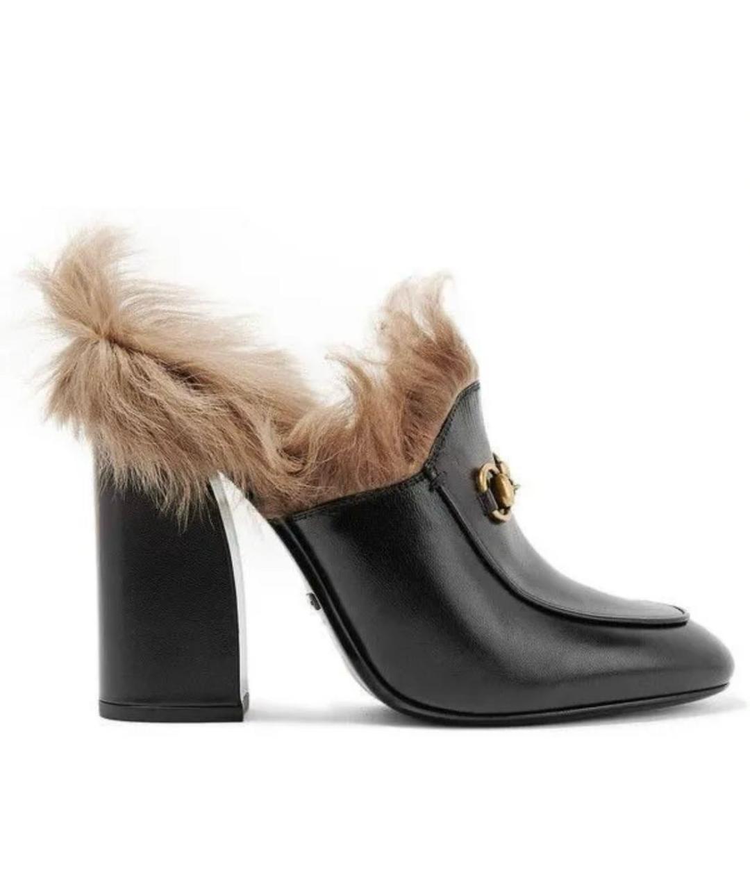 GUCCI Черные кожаные мюли, фото 5