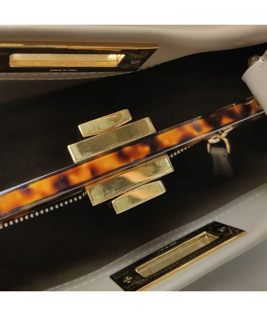 FENDI Бежевая кожаная сумка через плечо, фото 7