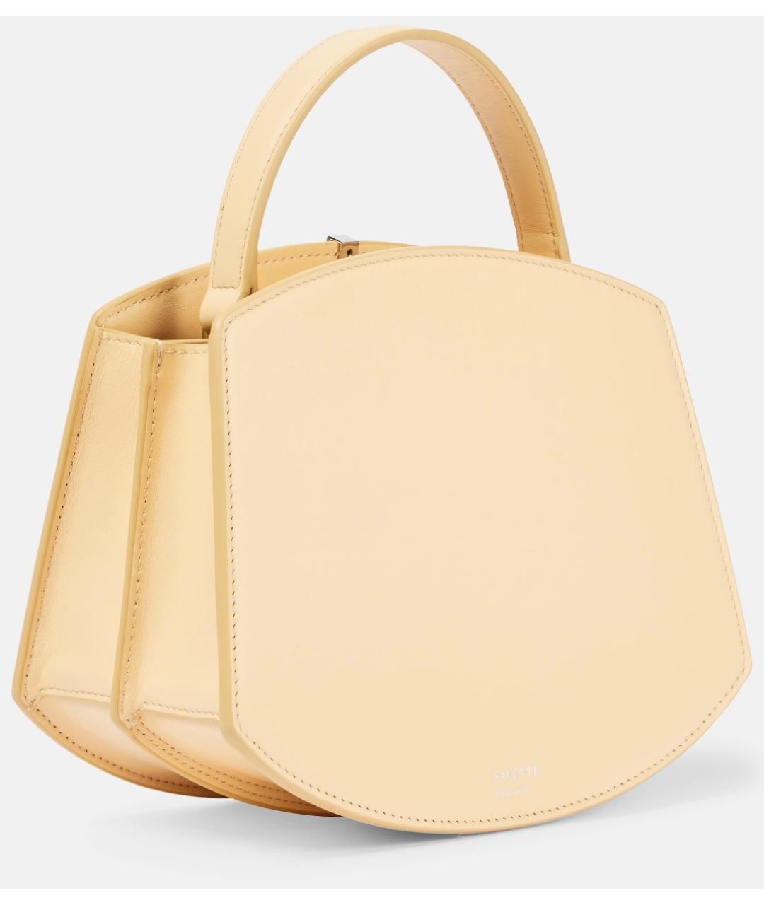 Savette Бежевая кожаная сумка с короткими ручками, фото 2