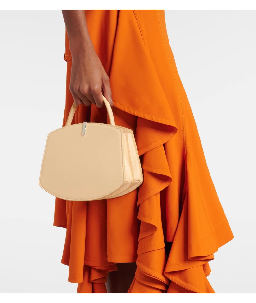 Savette Бежевая кожаная сумка с короткими ручками, фото 3