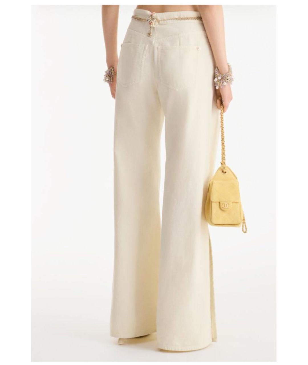 CHANEL Бежевые хлопковые джинсы клеш, фото 3