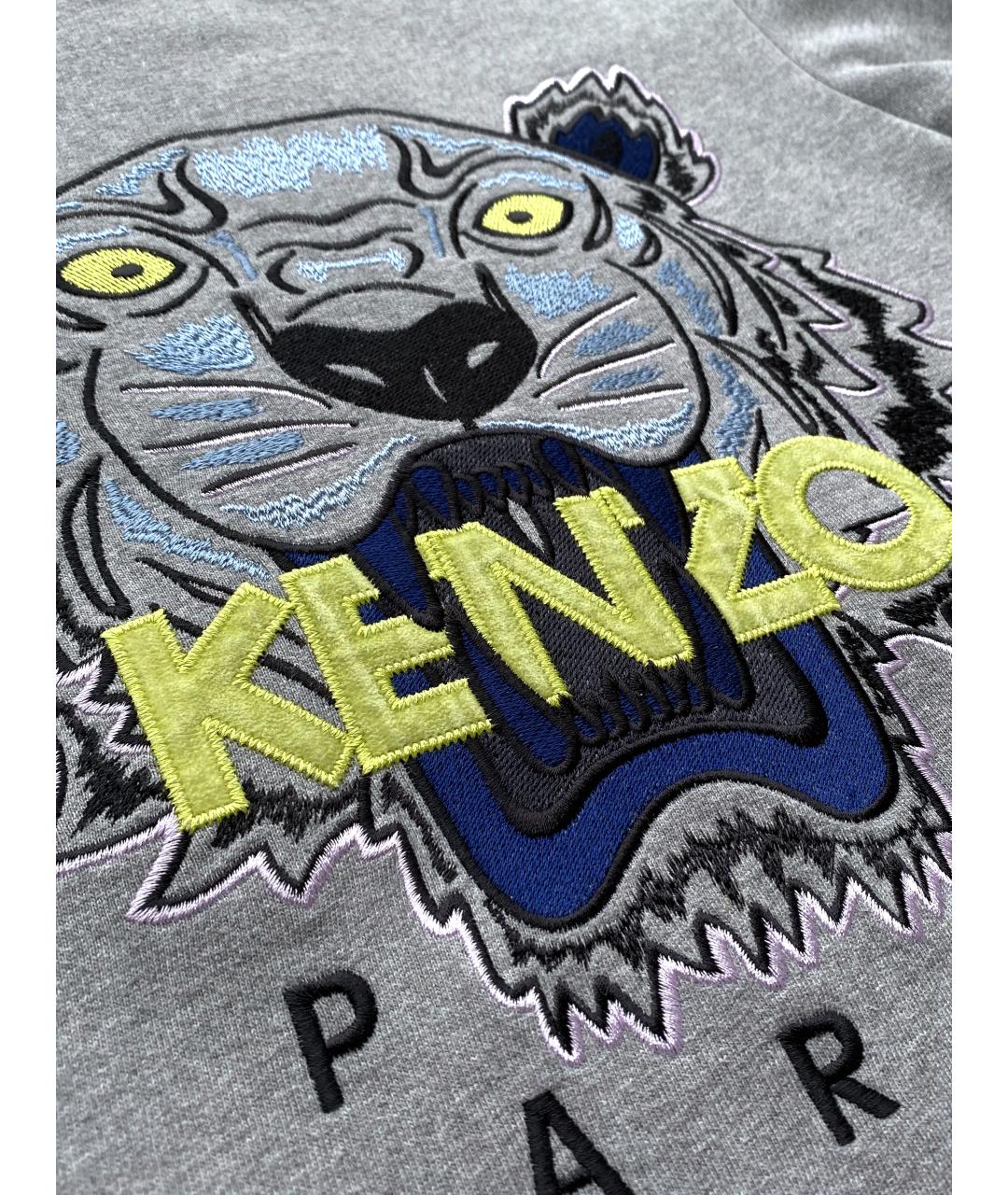 KENZO Серое хлопковое повседневное платье, фото 6