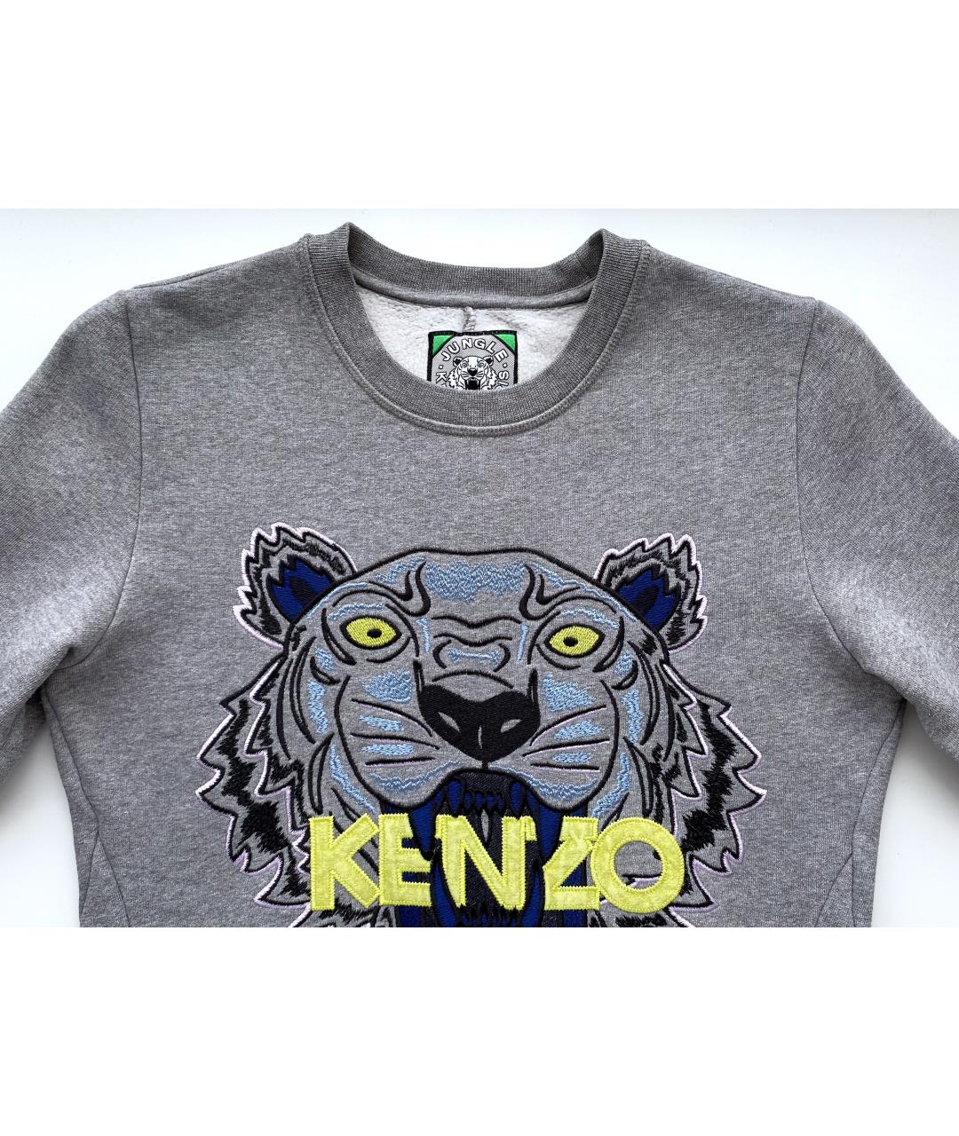 KENZO Серое хлопковое повседневное платье, фото 2