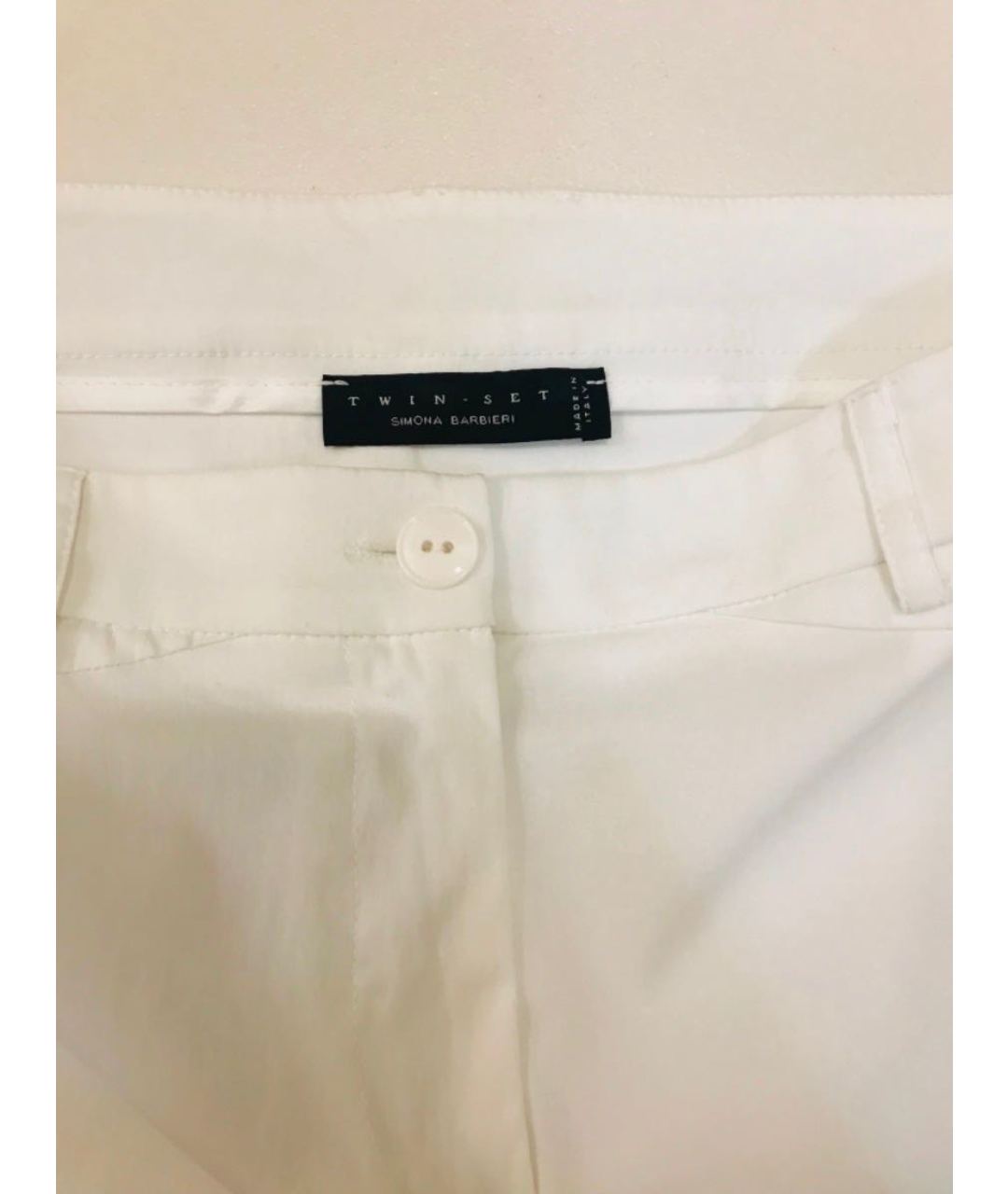 TWIN-SET Белые вискозные брюки узкие, фото 4