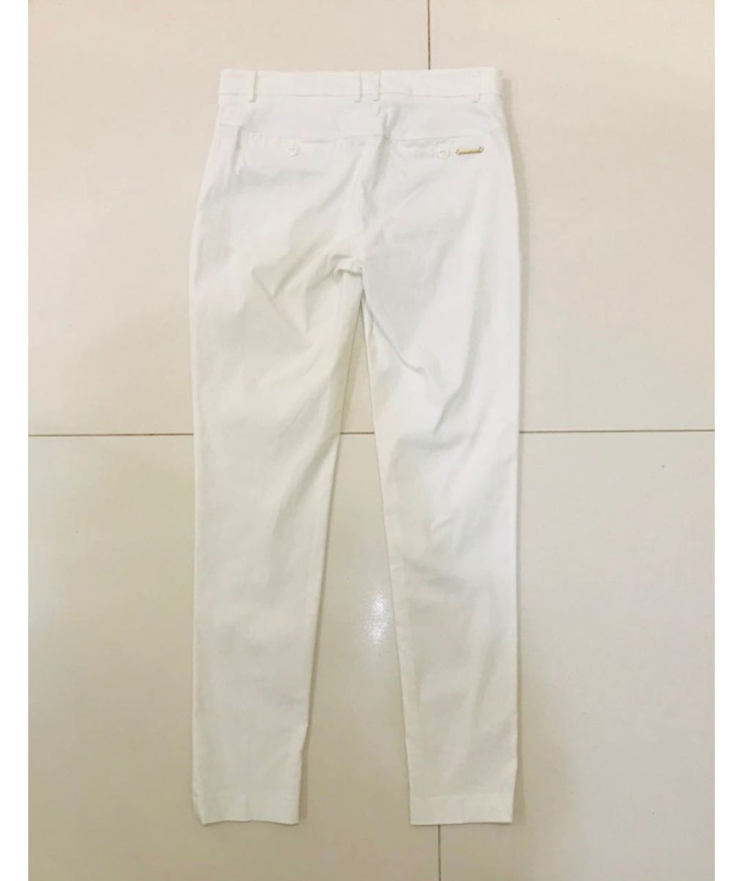 TWIN-SET Белые вискозные брюки узкие, фото 5
