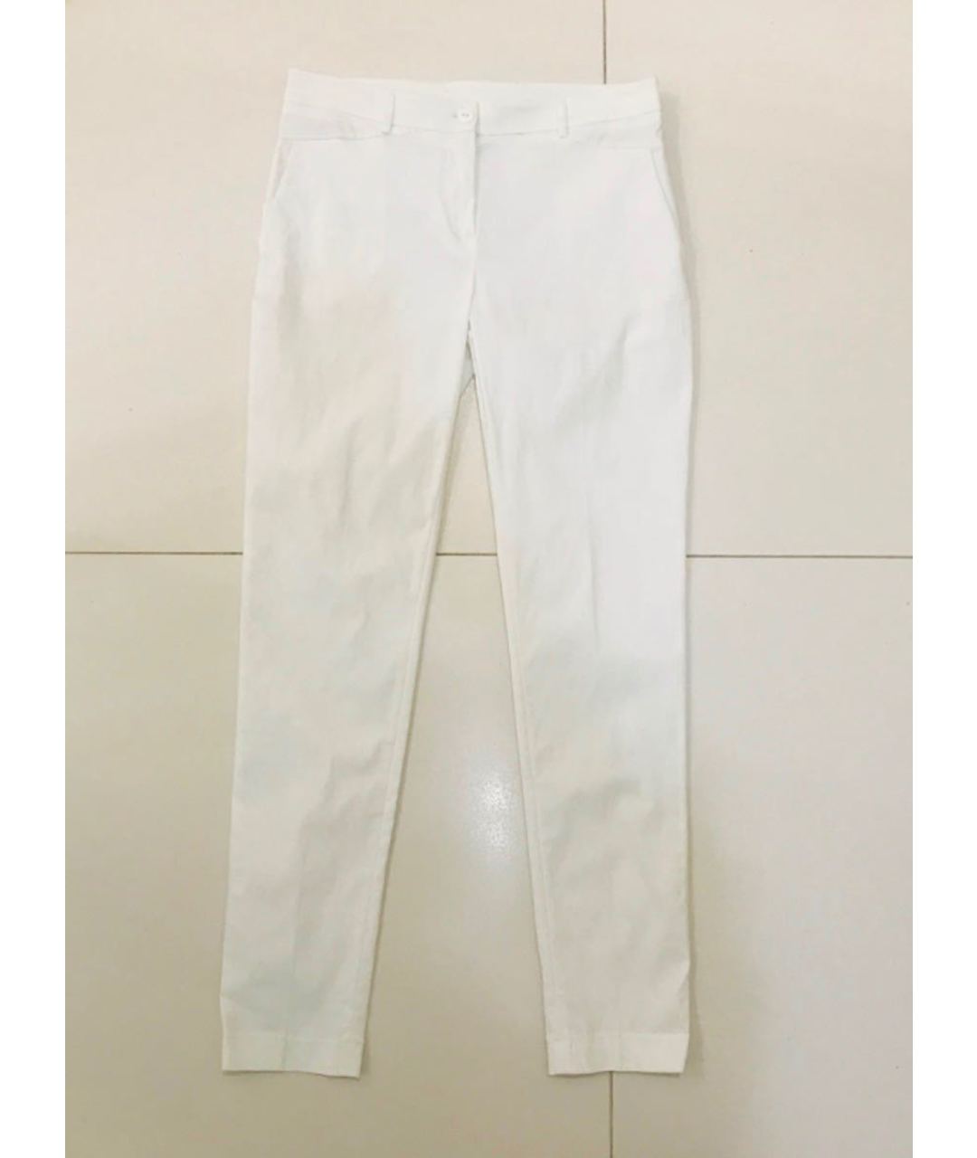 TWIN-SET Белые вискозные брюки узкие, фото 3