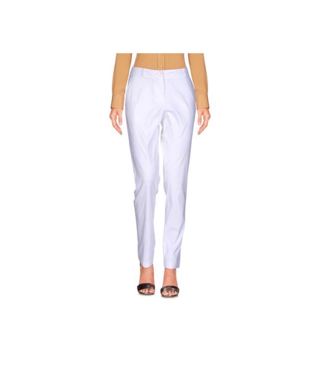 TWIN-SET Белые вискозные брюки узкие, фото 9