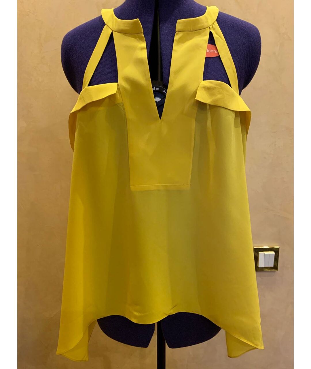 BCBG MAXAZRIA Желтая майка, фото 6