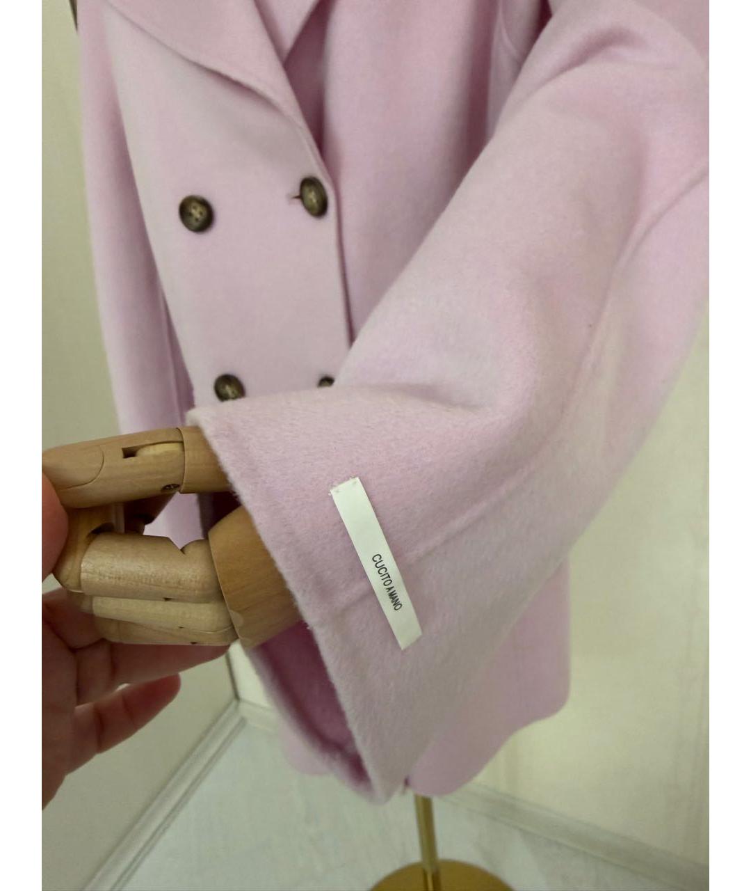 SPORTMAX Розовое шерстяное пальто, фото 5