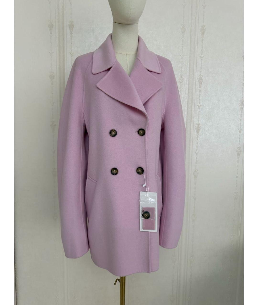 SPORTMAX Розовое шерстяное пальто, фото 4