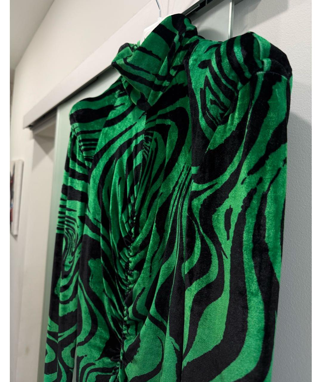 PHILOSOPHY DI LORENZO SERAFINI Зеленые бархатное вечернее платье, фото 2