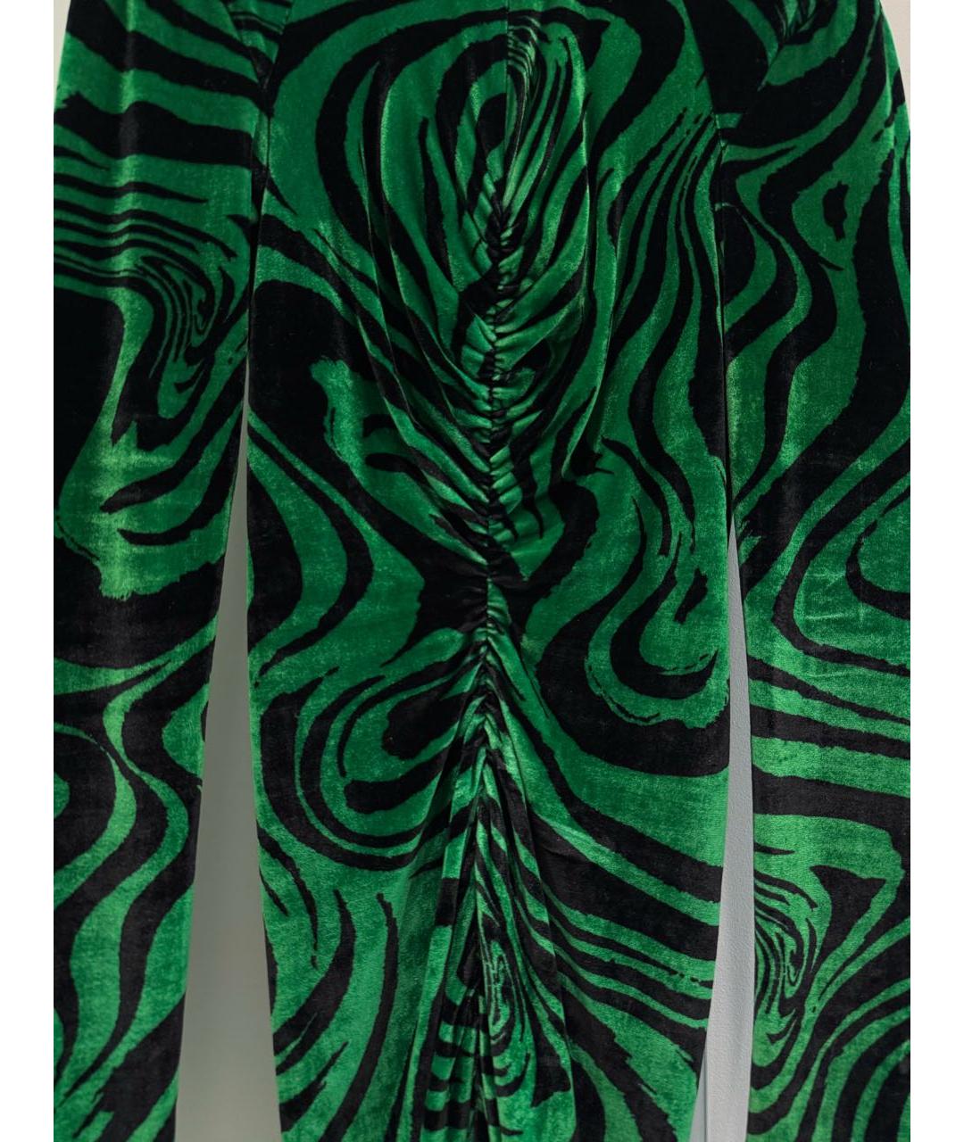 PHILOSOPHY DI LORENZO SERAFINI Зеленые бархатное вечернее платье, фото 3