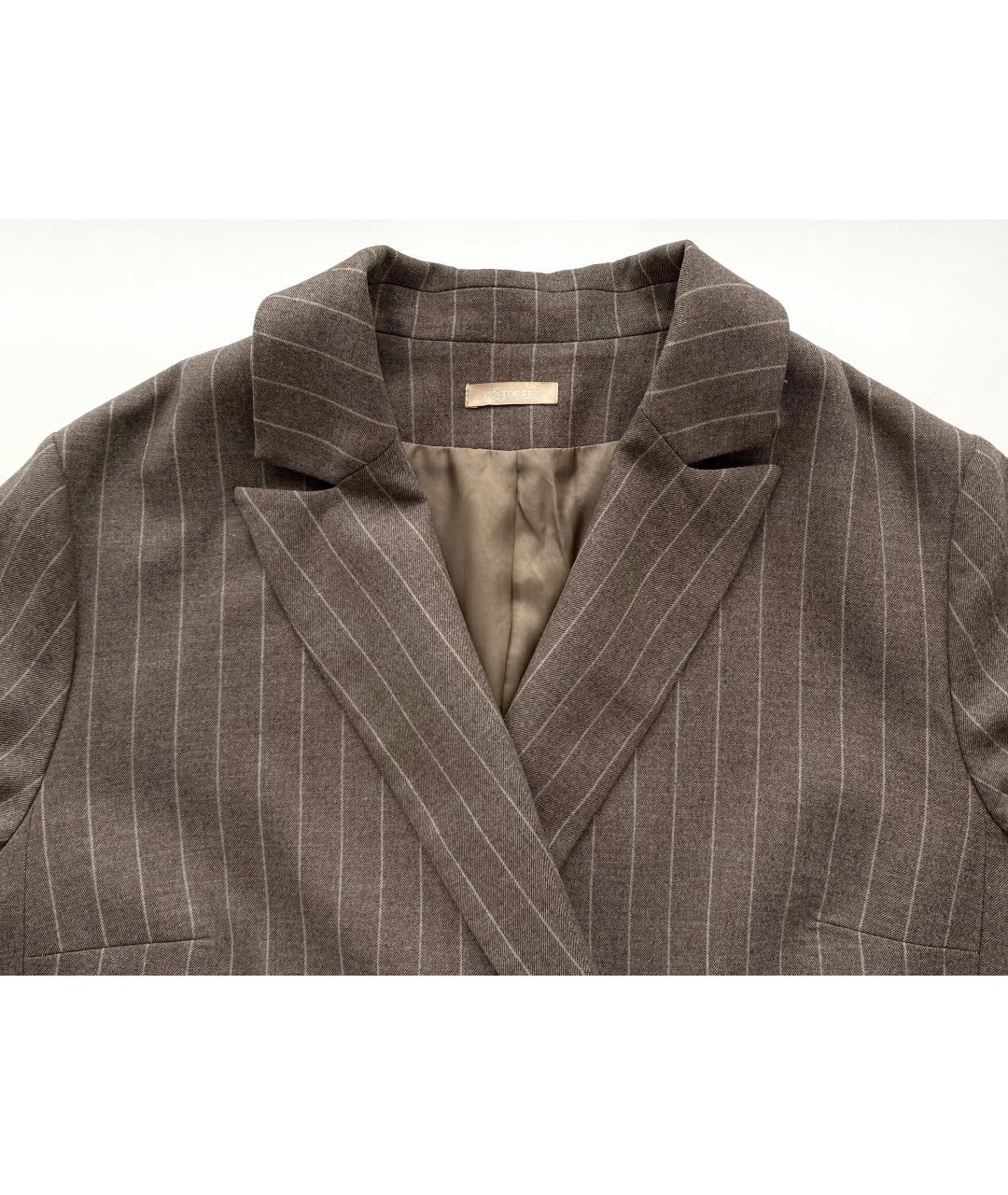 12 STOREEZ Коричневый шерстяной костюм с юбками, фото 4