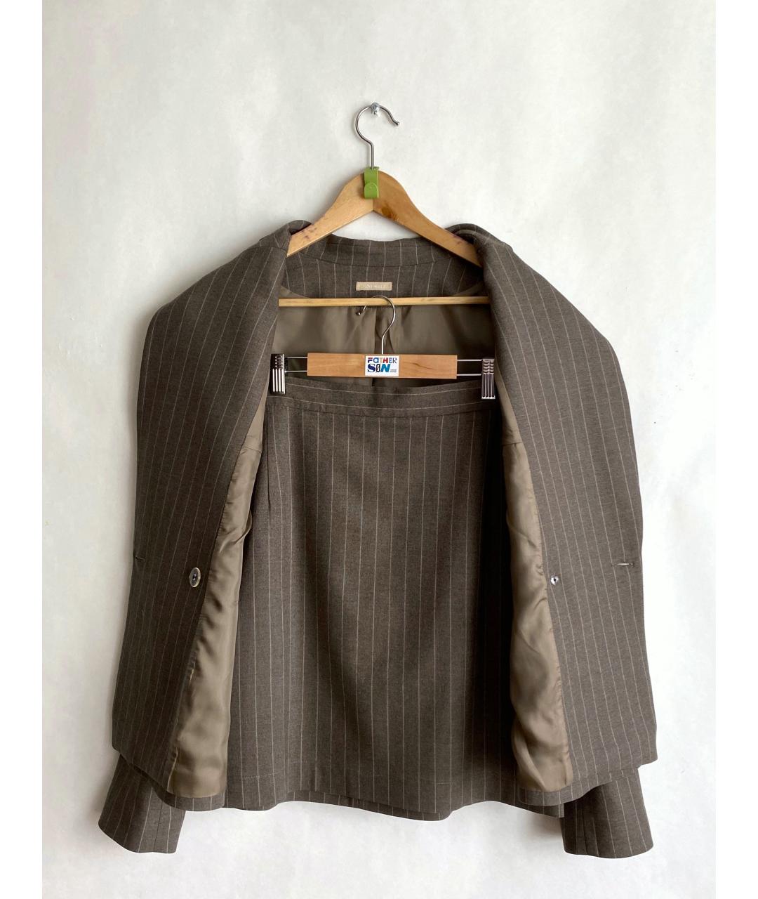 12 STOREEZ Коричневый шерстяной костюм с юбками, фото 3