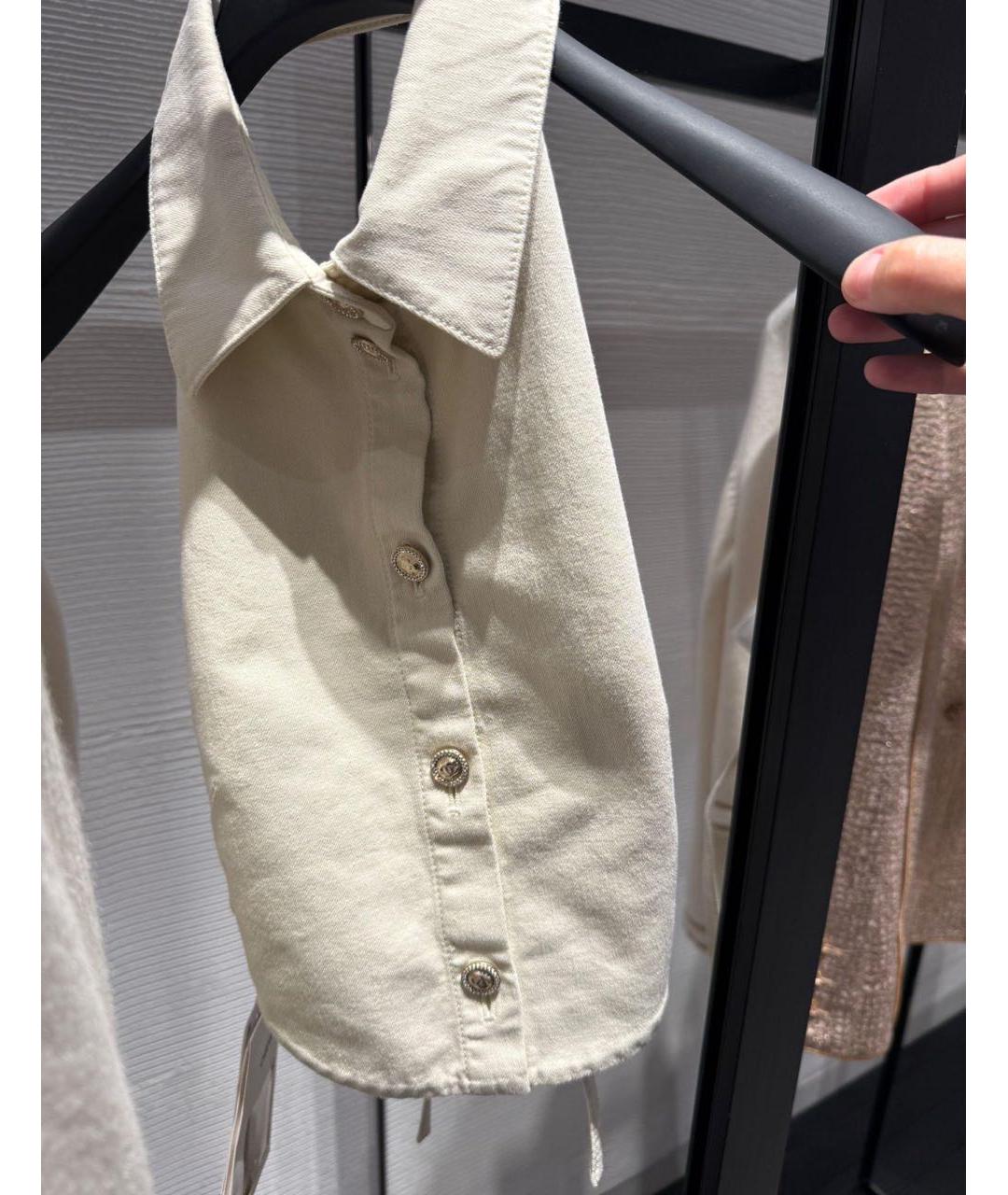 CHANEL Бежевый хлопковый костюм с брюками, фото 3