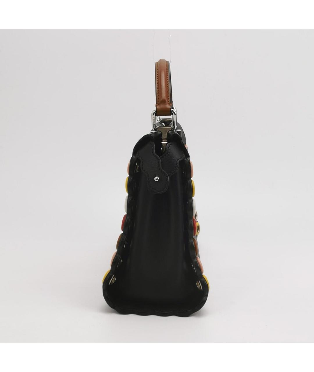 FENDI Черная кожаная сумка через плечо, фото 4