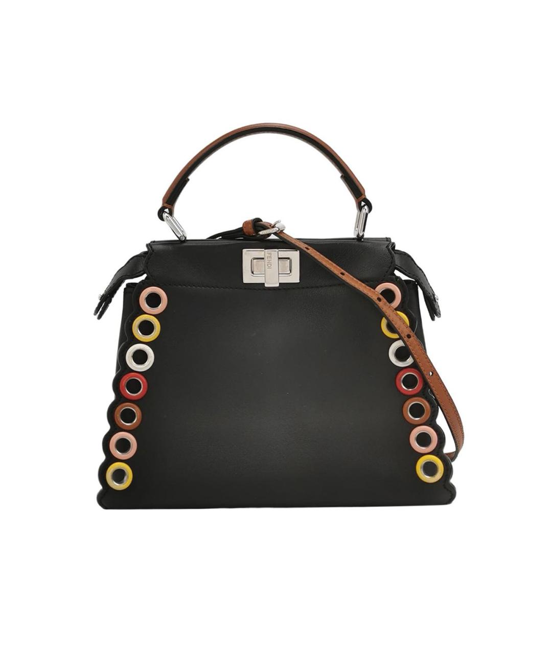 FENDI Черная кожаная сумка через плечо, фото 9