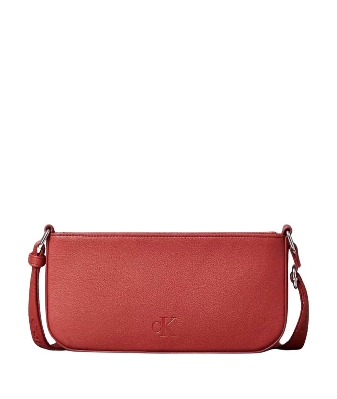 CALVIN KLEIN Красная сумка через плечо из искусственной кожи, фото 1
