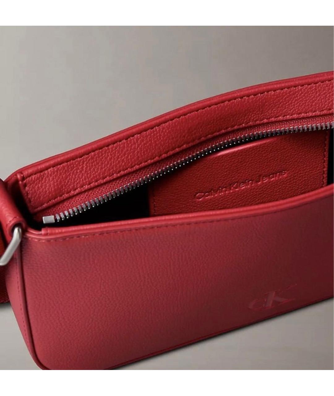CALVIN KLEIN Красная сумка через плечо из искусственной кожи, фото 4