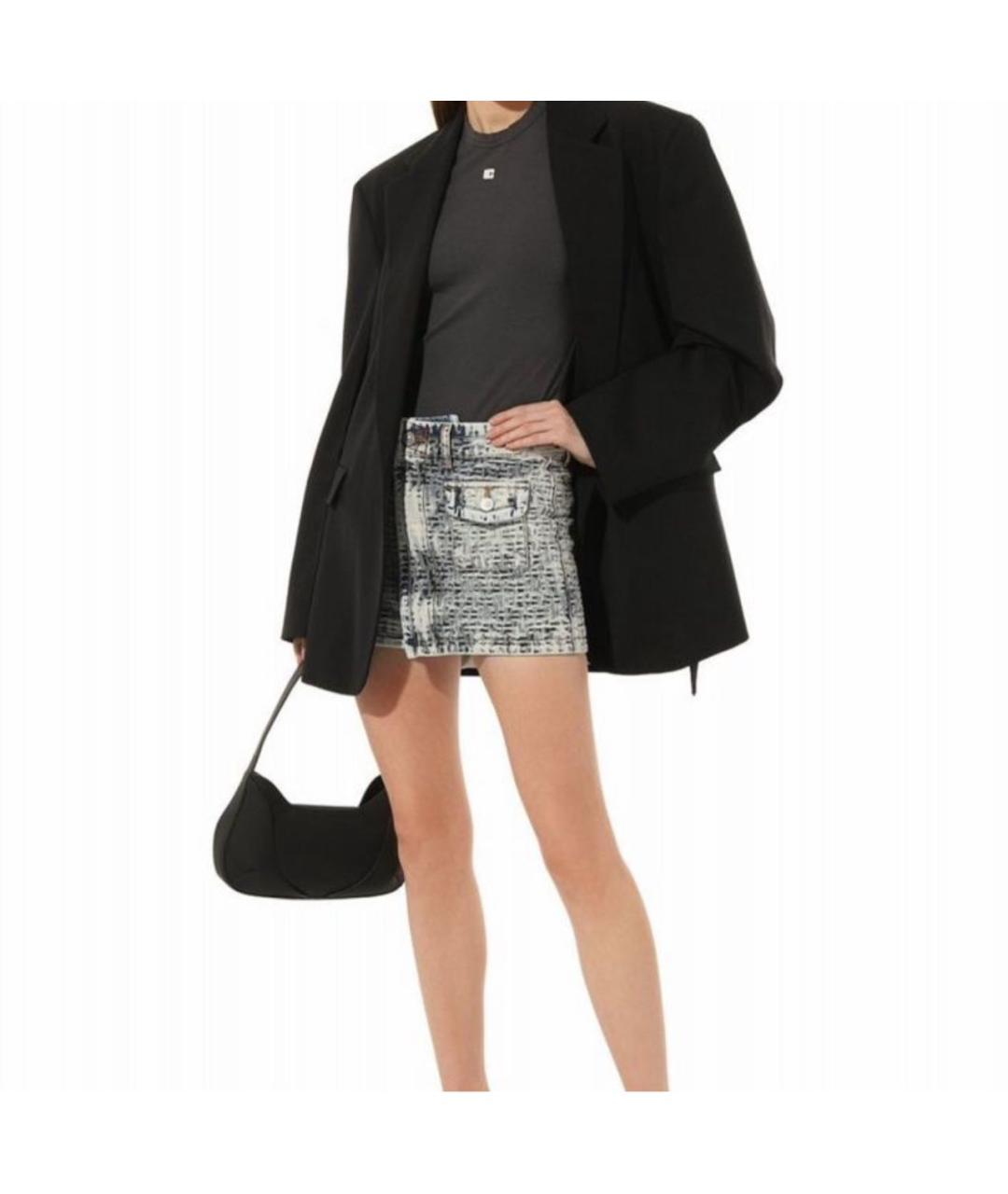 DIESEL Голубая деним юбка мини, фото 5