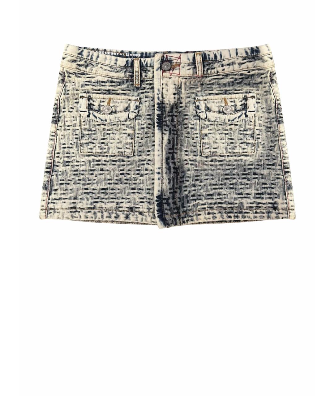 DIESEL Голубая деним юбка мини, фото 8