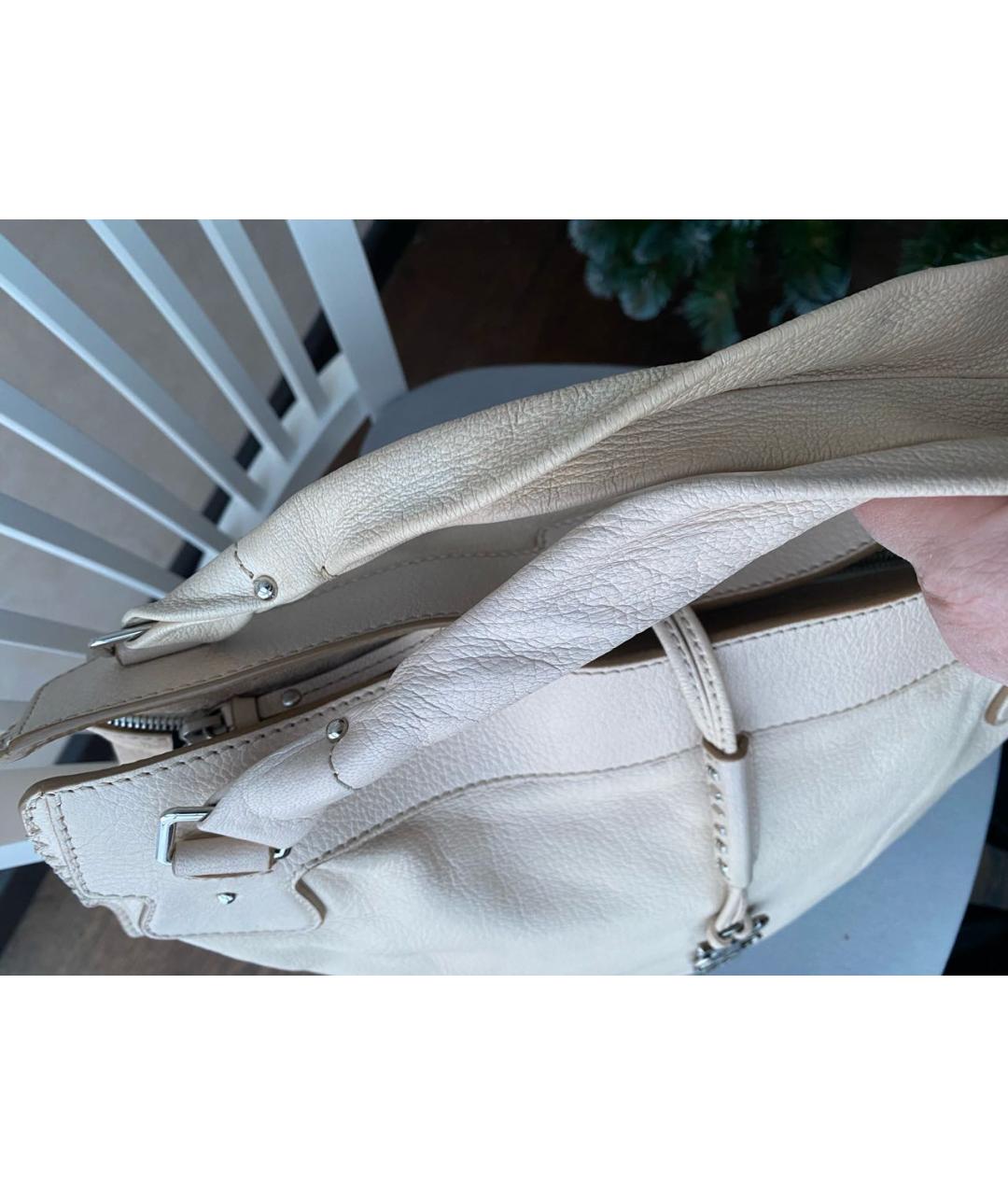 CELINE Бежевая кожаная сумка через плечо, фото 3