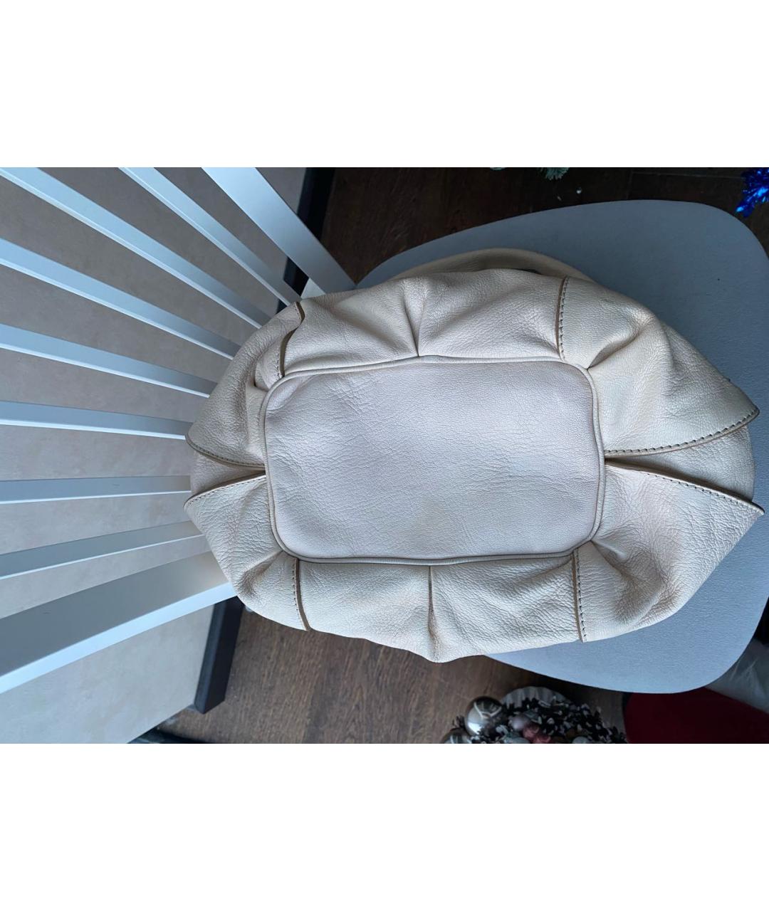 CELINE Бежевая кожаная сумка через плечо, фото 7