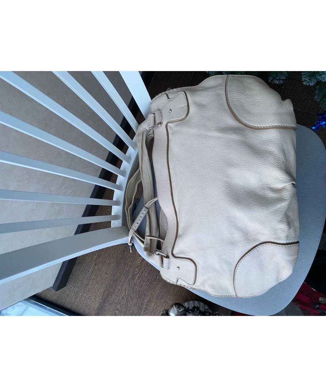 CELINE Бежевая кожаная сумка через плечо, фото 6