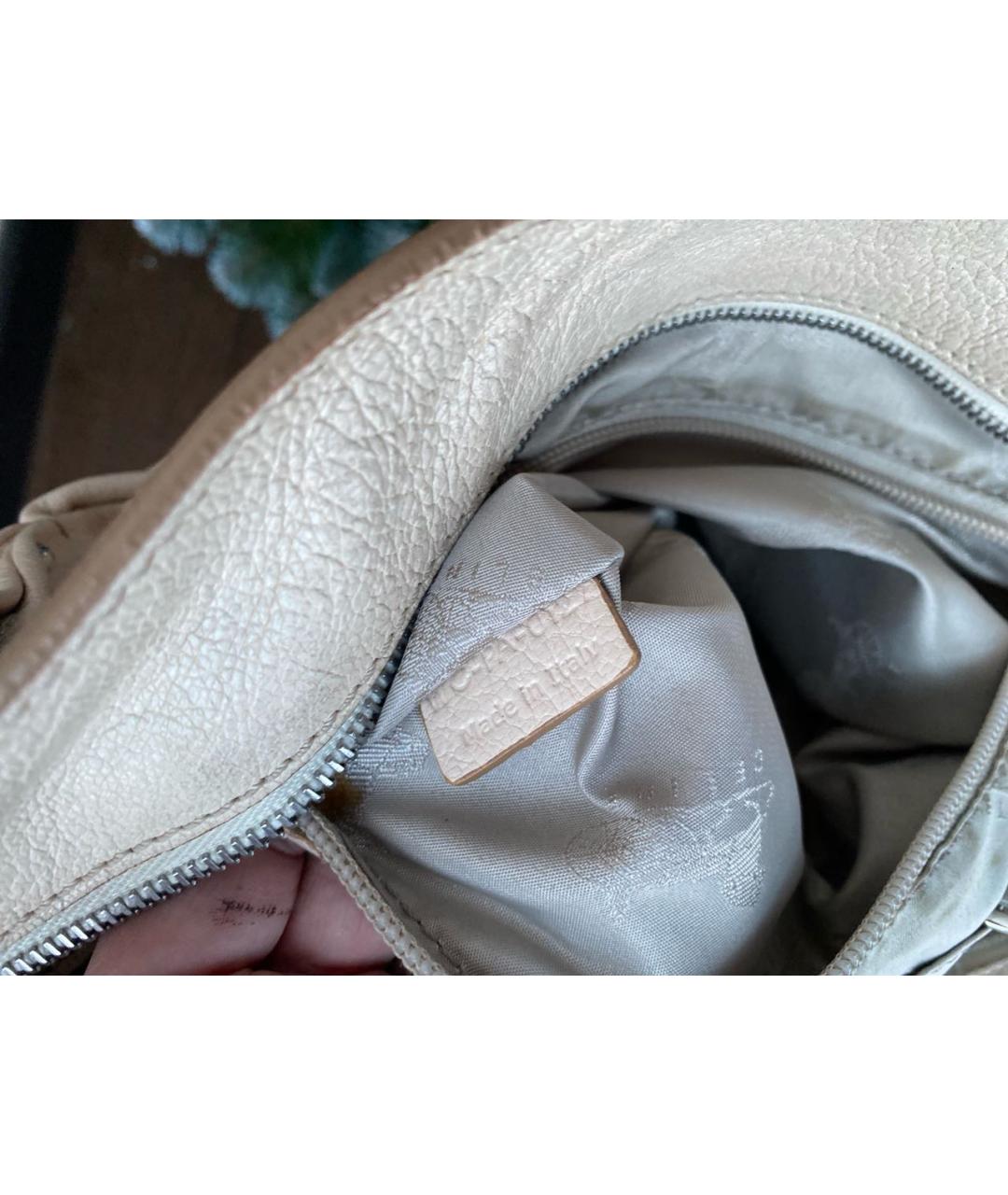 CELINE Бежевая кожаная сумка через плечо, фото 4