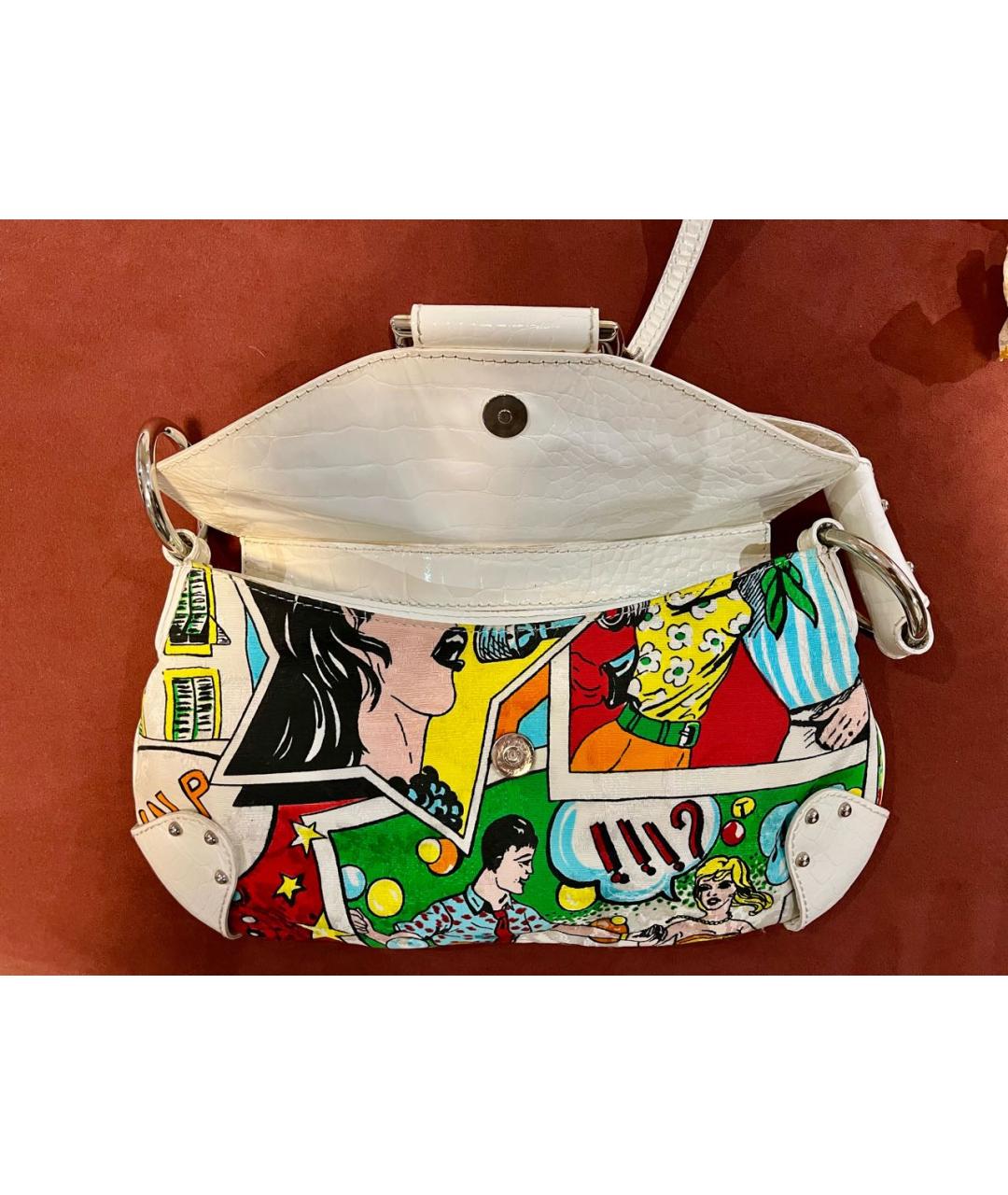 DOLCE&GABBANA Белая тканевая сумка с короткими ручками, фото 2