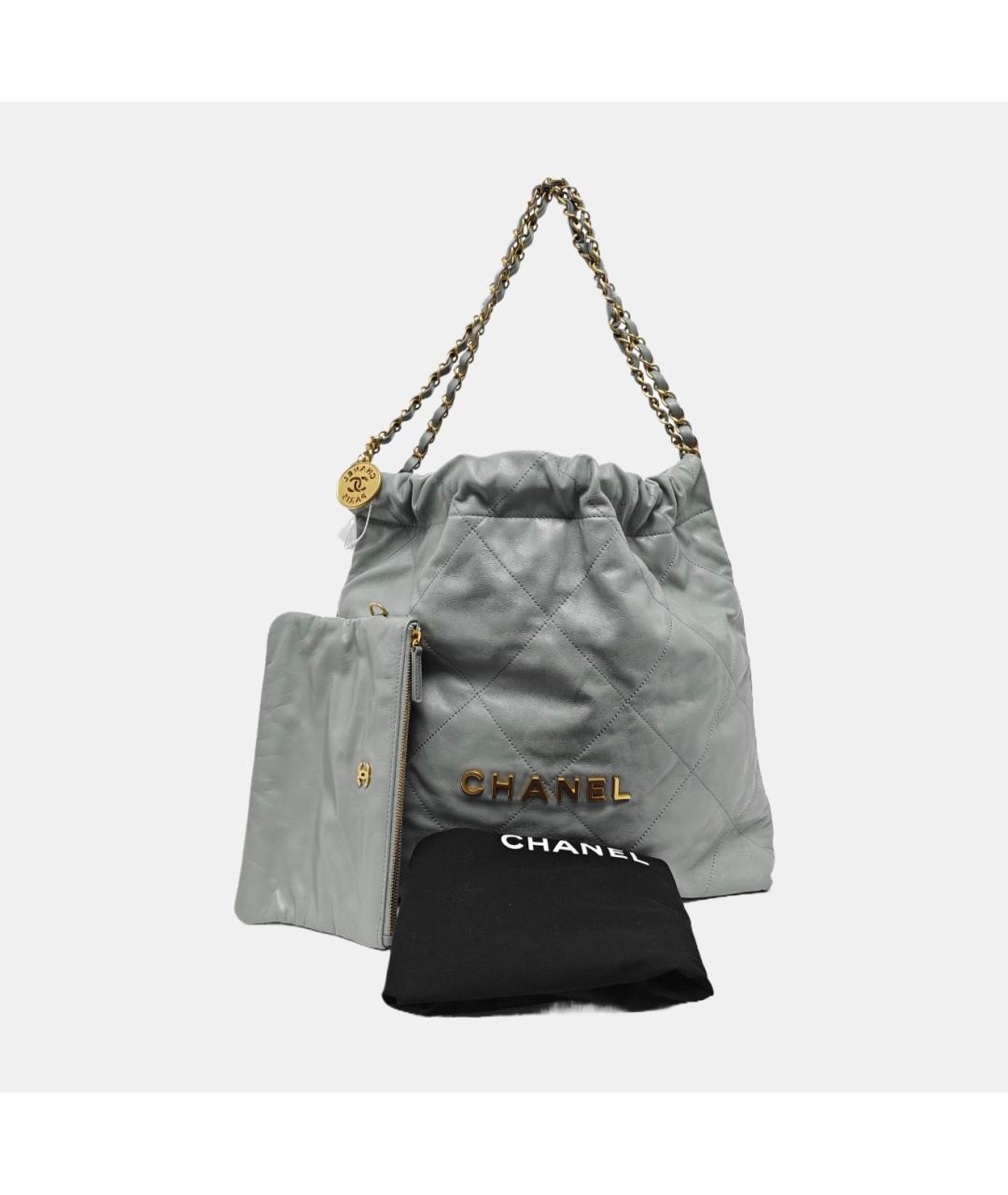 CHANEL Серая кожаная сумка через плечо, фото 2