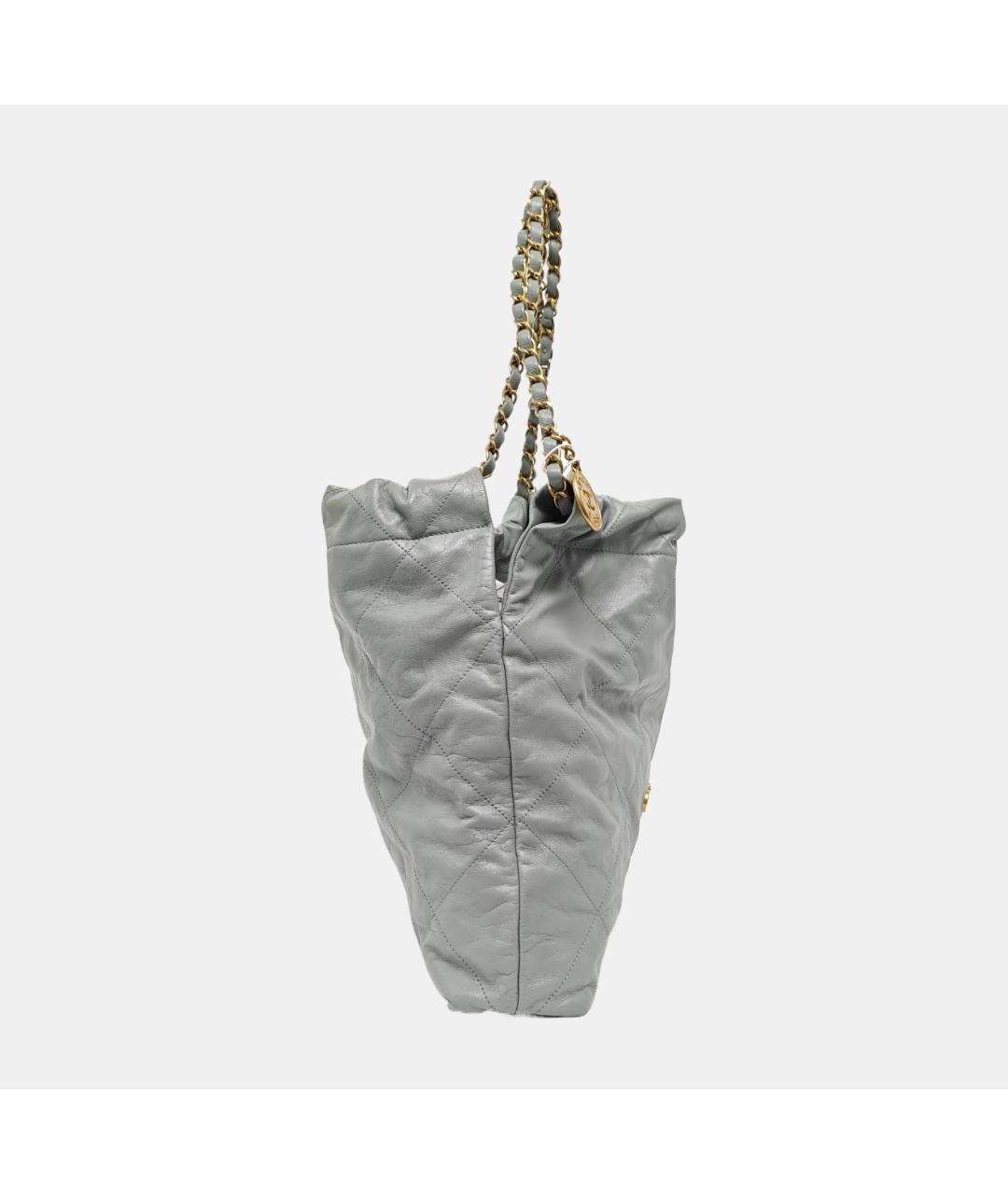 CHANEL Серая кожаная сумка через плечо, фото 5