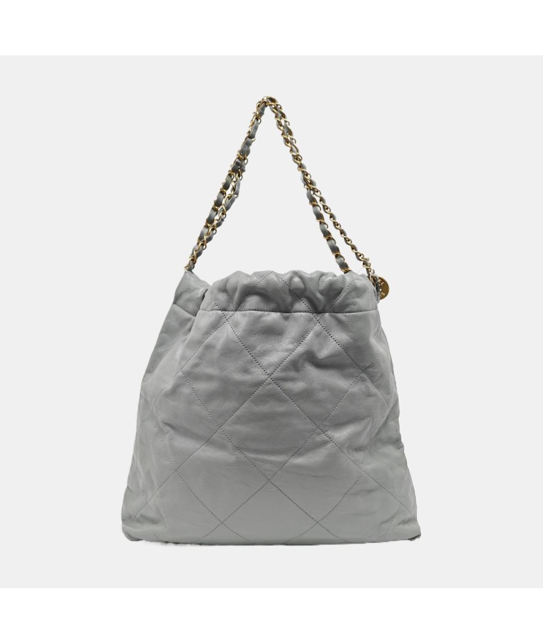 CHANEL Серая кожаная сумка через плечо, фото 3