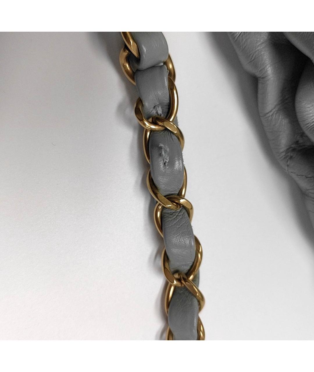 CHANEL Серая кожаная сумка через плечо, фото 9