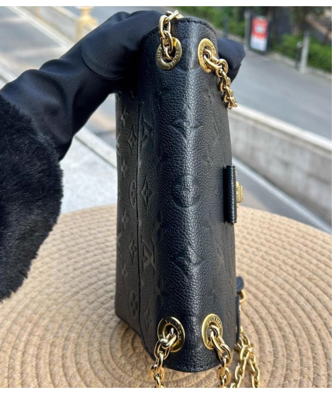 LOUIS VUITTON Черная кожаная сумка через плечо, фото 4