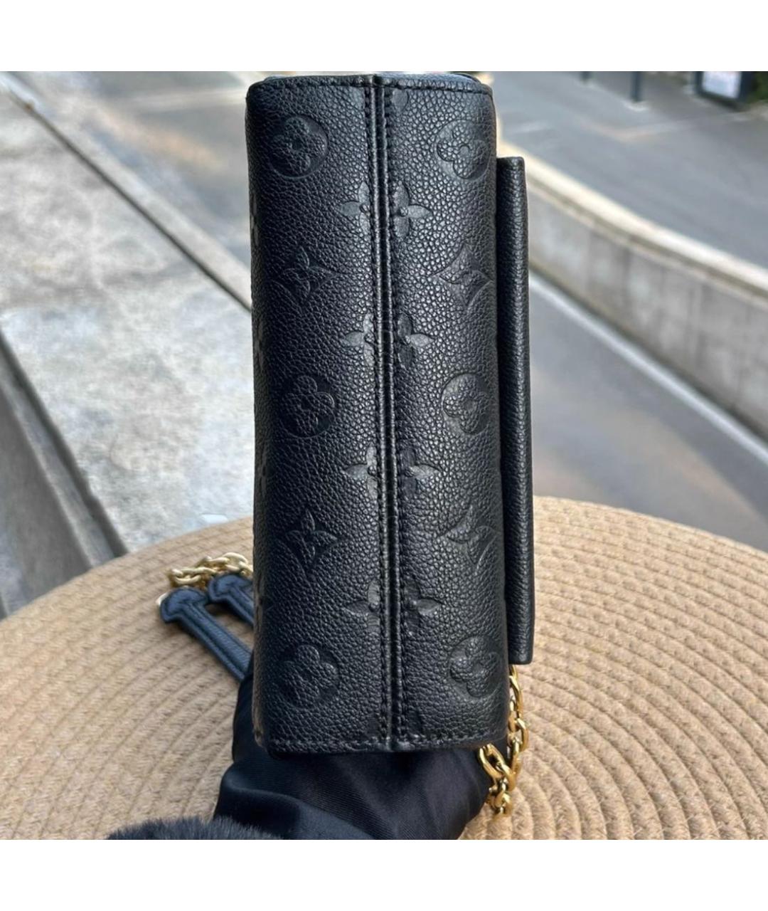 LOUIS VUITTON Черная кожаная сумка через плечо, фото 5