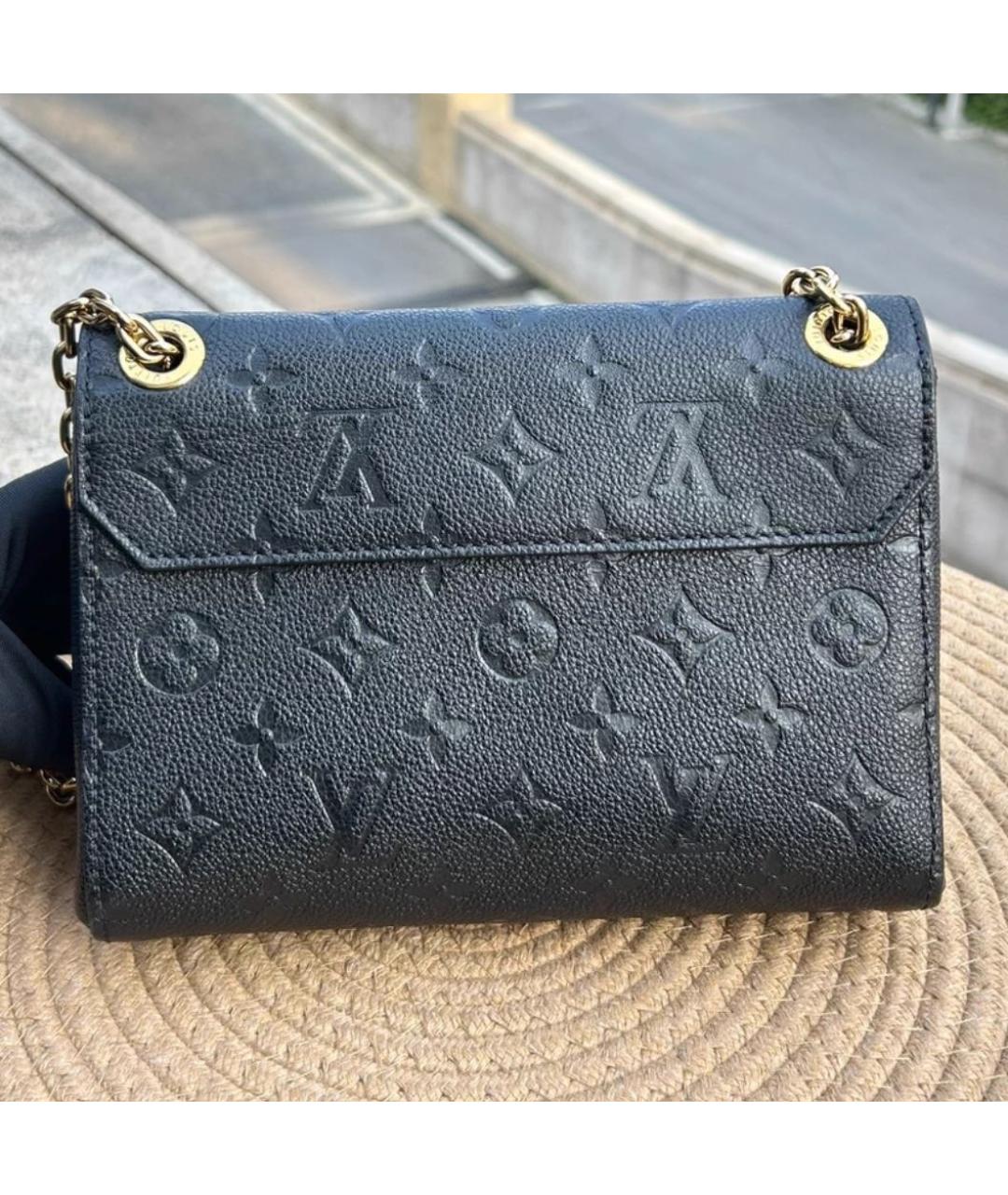 LOUIS VUITTON Черная кожаная сумка через плечо, фото 3