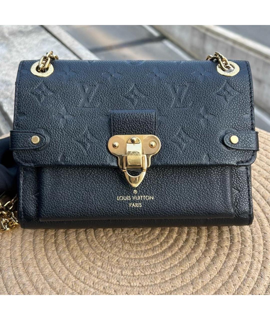 LOUIS VUITTON Черная кожаная сумка через плечо, фото 2