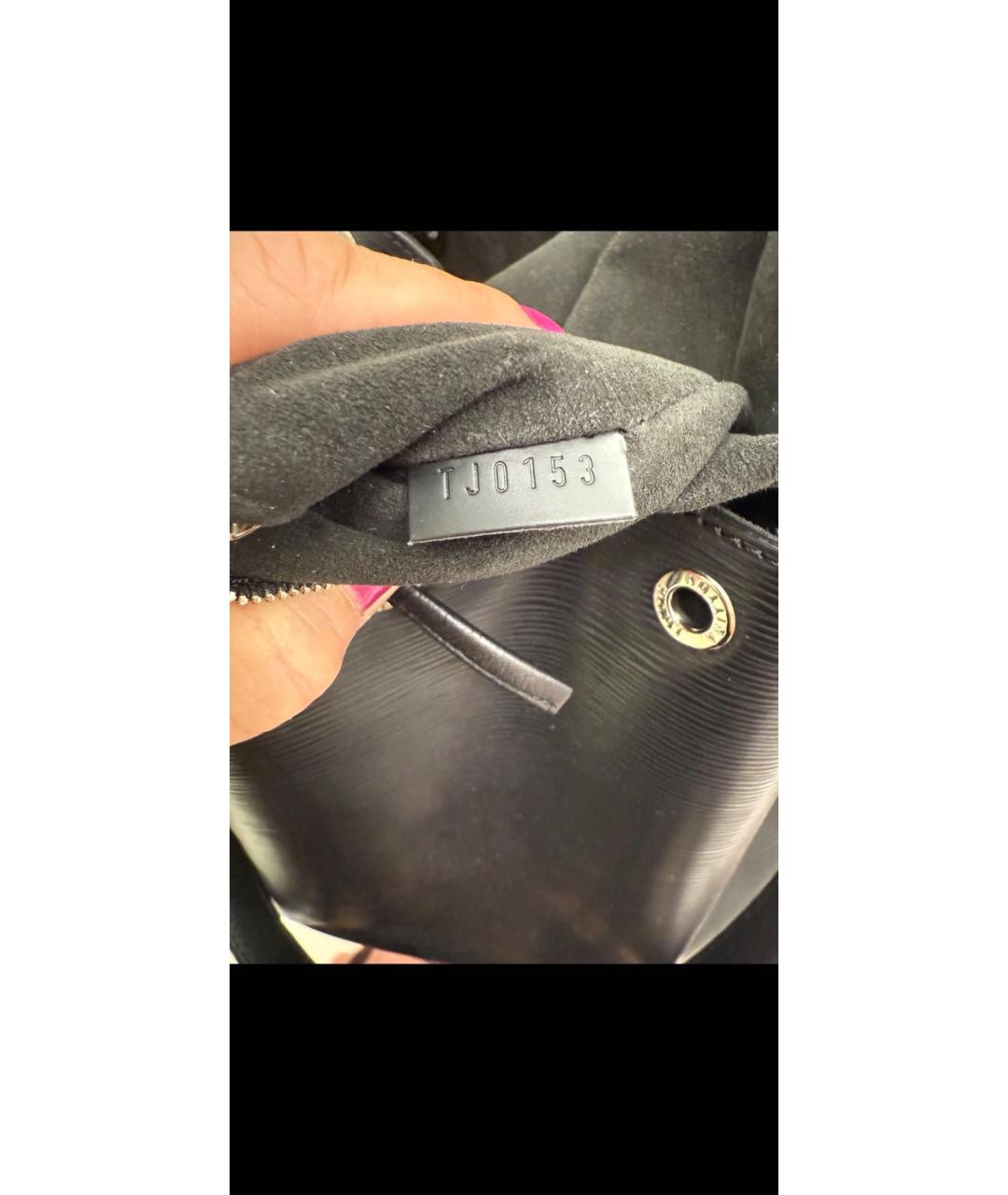 LOUIS VUITTON Черная кожаная сумка через плечо, фото 6