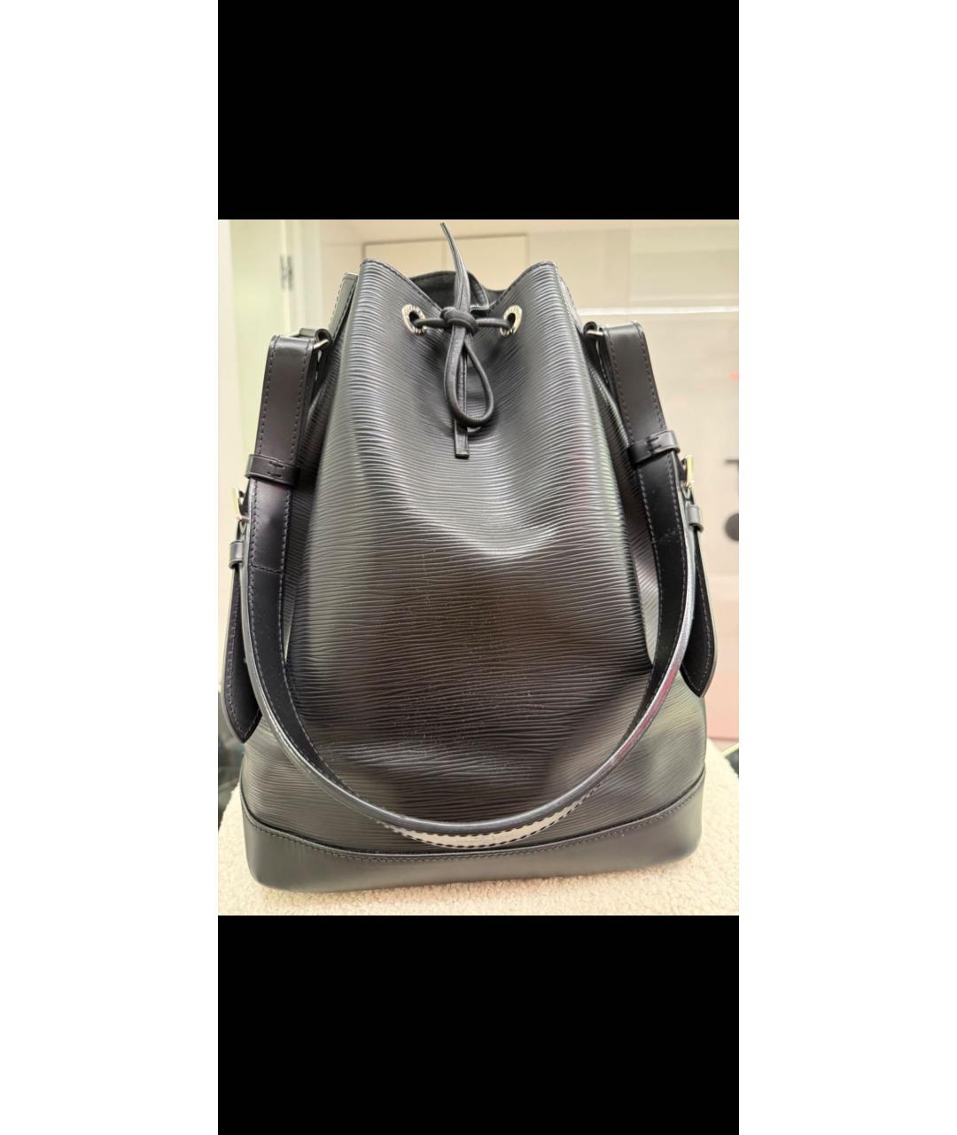 LOUIS VUITTON Черная кожаная сумка через плечо, фото 8