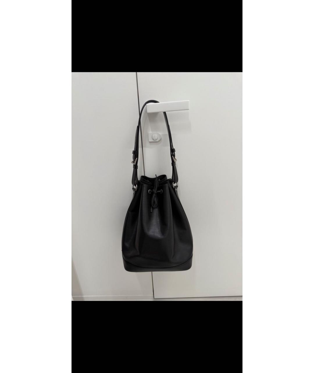 LOUIS VUITTON Черная кожаная сумка через плечо, фото 3