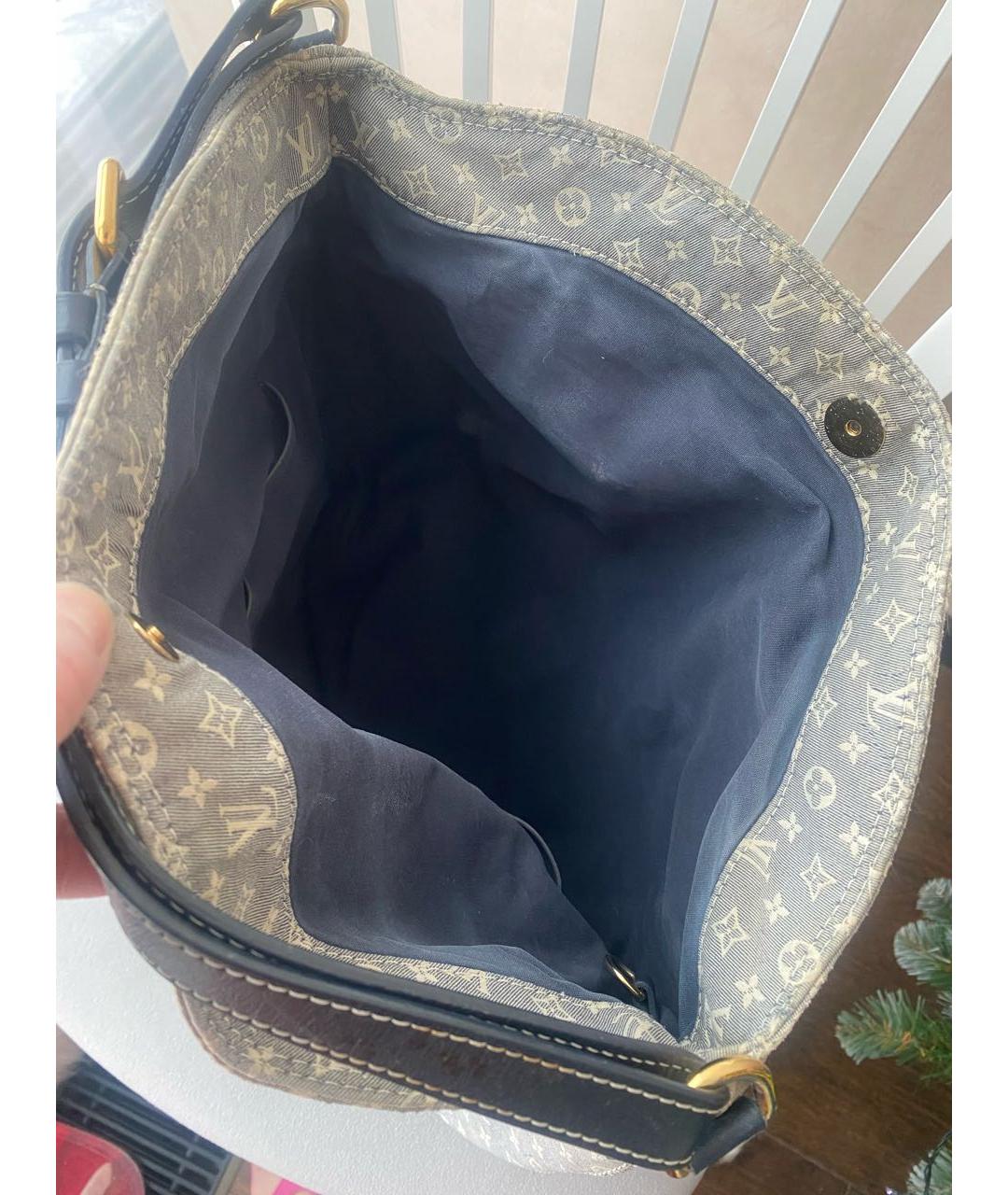 LOUIS VUITTON Голубая тканевая сумка через плечо, фото 6