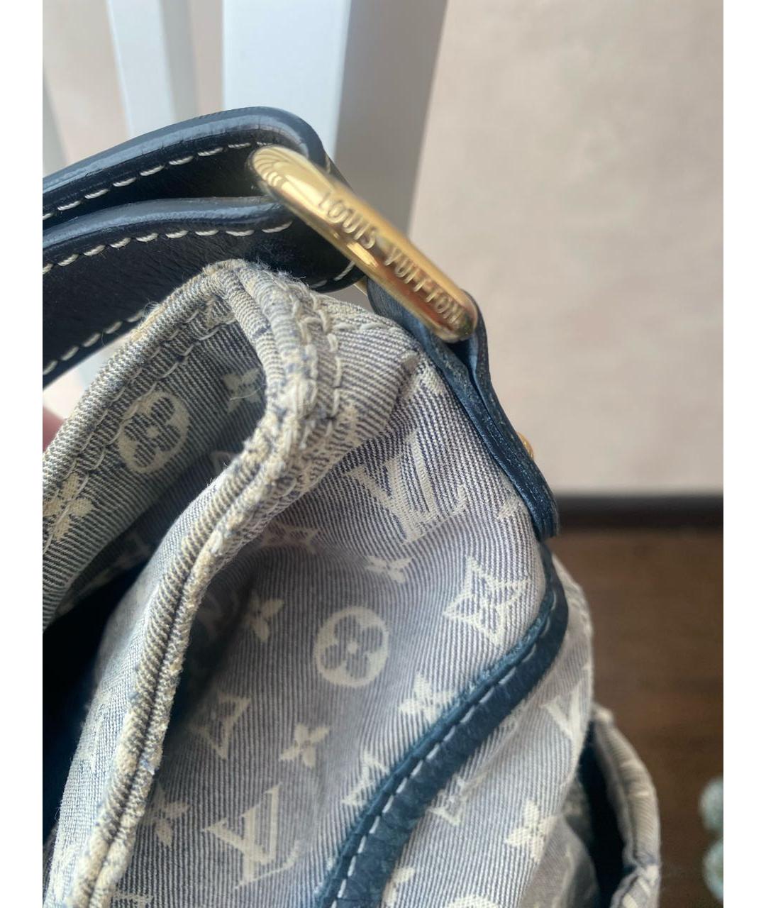 LOUIS VUITTON Голубая тканевая сумка через плечо, фото 7