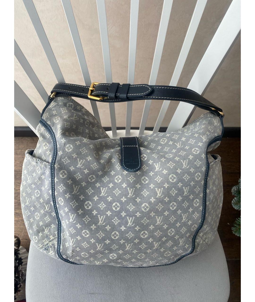 LOUIS VUITTON Голубая тканевая сумка через плечо, фото 2