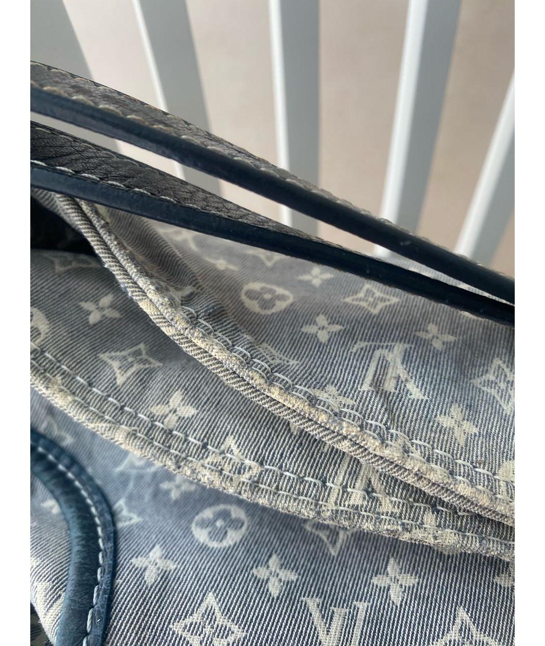 LOUIS VUITTON Голубая тканевая сумка через плечо, фото 5