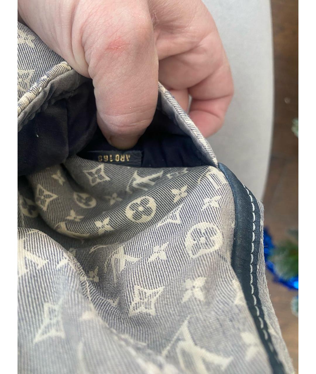 LOUIS VUITTON Голубая тканевая сумка через плечо, фото 3