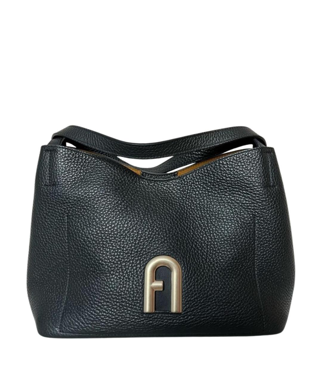 FURLA Черная кожаная сумка тоут, фото 1